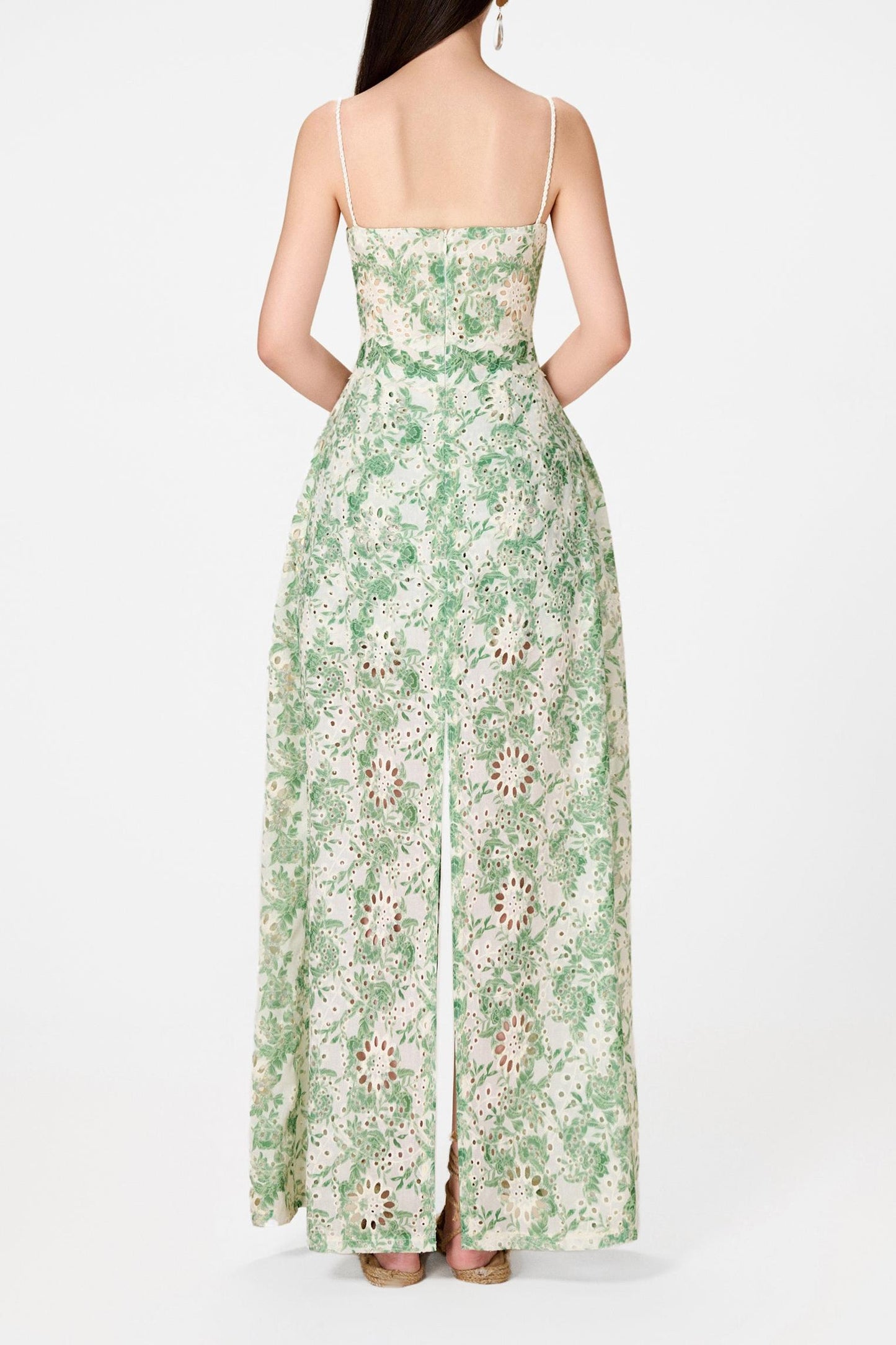 Lace Pleated Sleeveless Split Maxi Top & Mid Waist Mini Pants Set